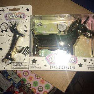 Unicorn tape dispenser and pen